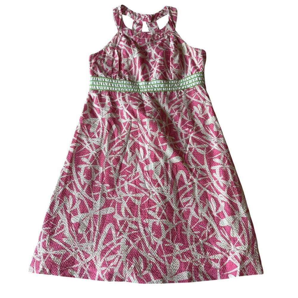 Lilly Pulitzer Tank Dress Tinsley Seersucker Pink Light My Fire Dragonfly Size 8